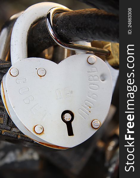 Bright Wedding Locks On The Fence