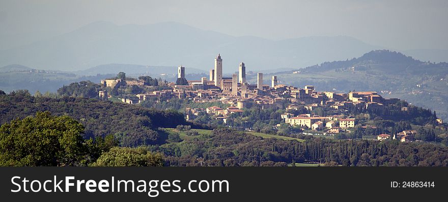 The town of towers San Gimigiano in Tuscany. The town of towers San Gimigiano in Tuscany