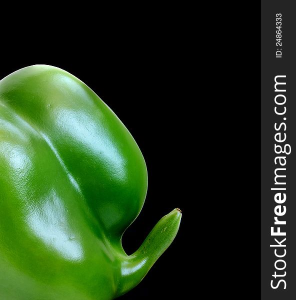 Close-up of odd green bell pepper