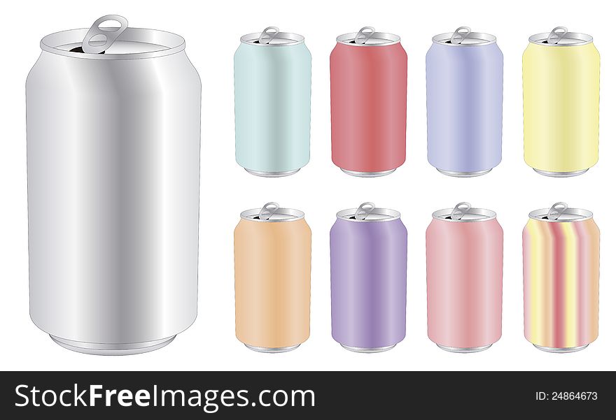 Blank Drink Can In Differents Colors