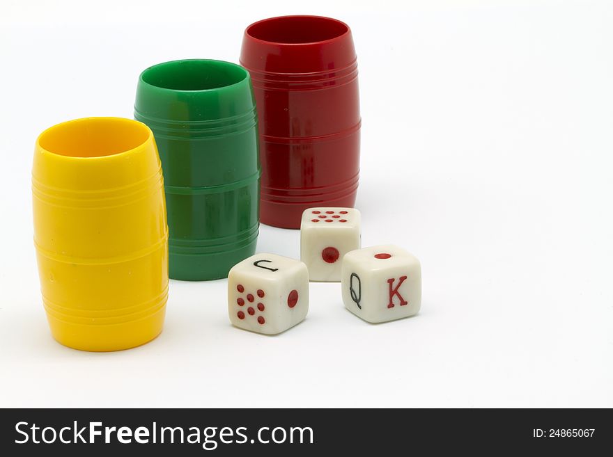 Dice Cups And Dices.