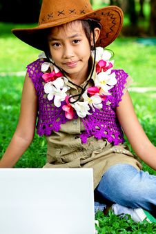 Cute Little Girl In The School Holidays Royalty Free Stock Images