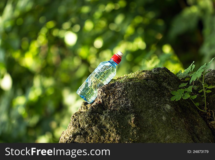 Bottled spring water - purified water. Bottled spring water - purified water