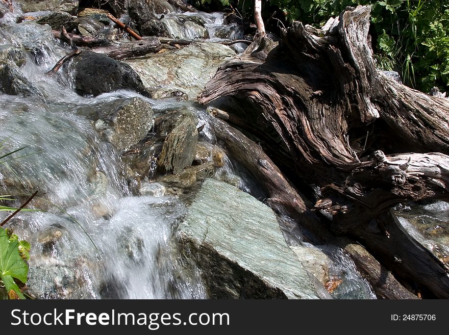 Small fall of a mountain creek