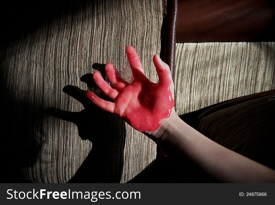 Hand In Red Slime
