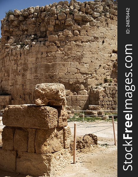 Masada fortress and king Herod's palace in Israel judean desert travel