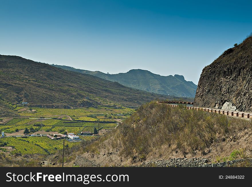 Green agriculture valley in tenerife, spain. Green agriculture valley in tenerife, spain