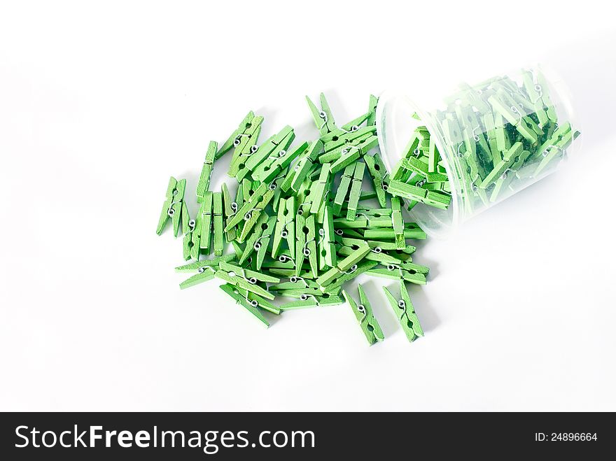 Green Clothes-pegs