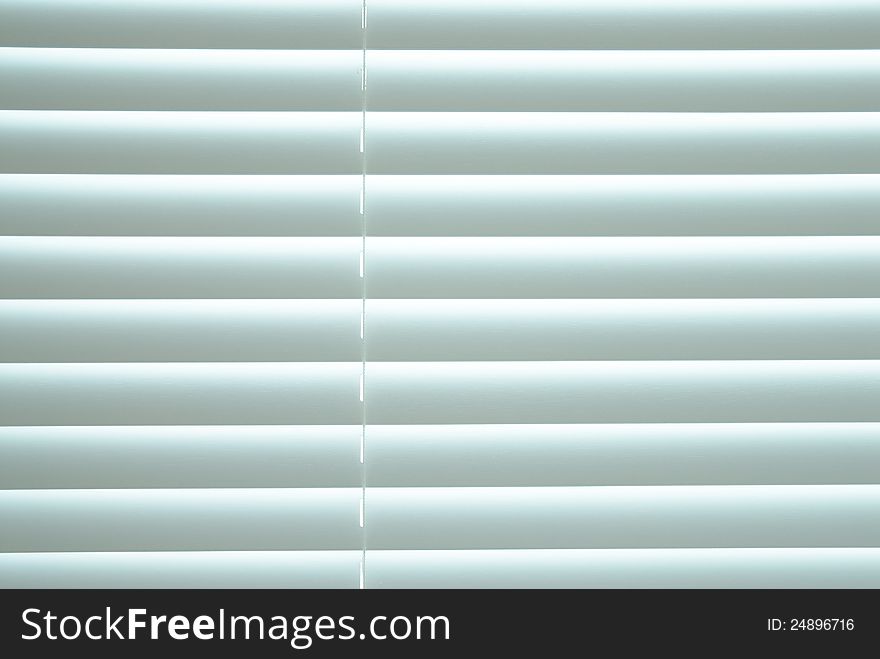 White Closed Blinds.