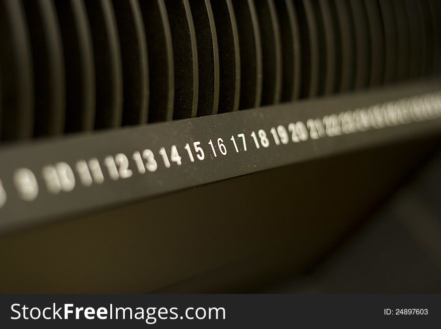 Close up of numbers on a letter organizer. Close up of numbers on a letter organizer