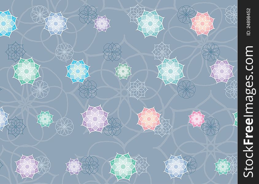 Vector background with a floral decorative elements. Vector background with a floral decorative elements.