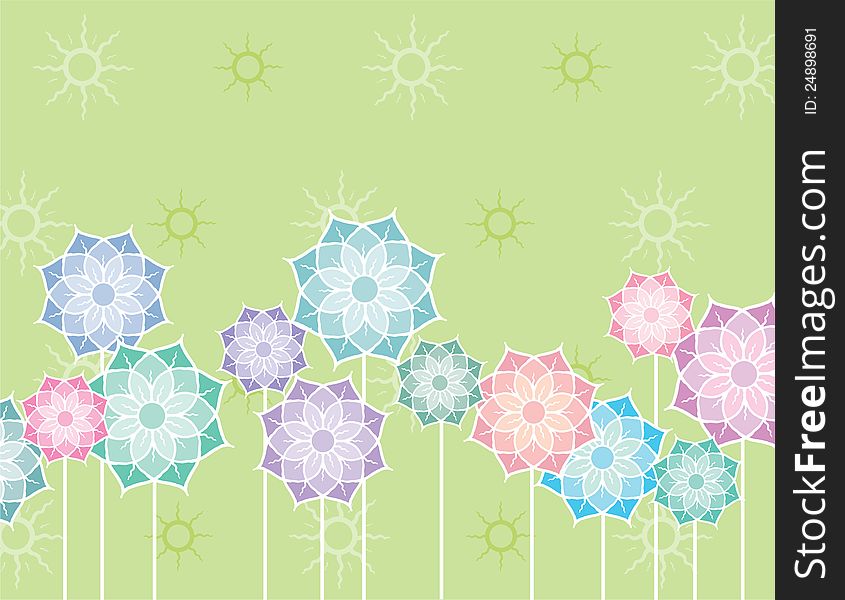 Vector background with a decorative flowers.