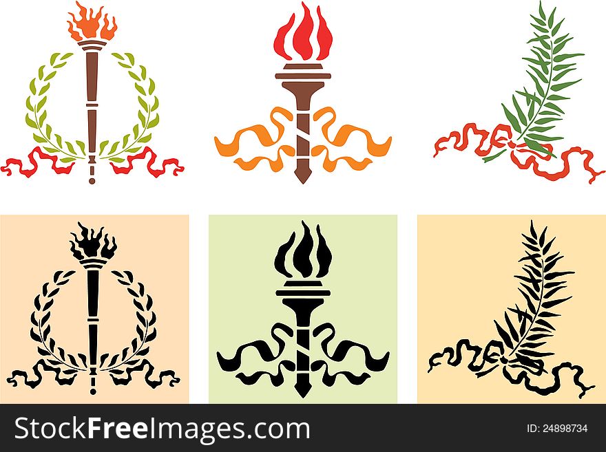 The vector image of a different decorative symbols. The vector image of a different decorative symbols.