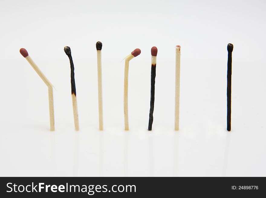 Different type of burnt matchstick. Different type of burnt matchstick.