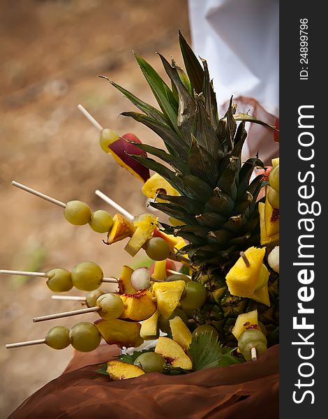 Pineapple with grapesticks and appless. Pineapple with grapesticks and appless