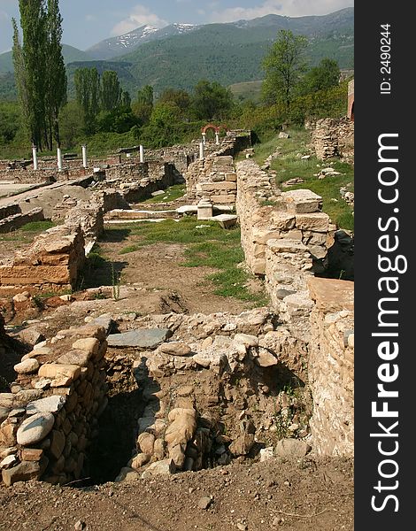 Ruins of the ancient city Heraclea, Landmark in Macedonia.