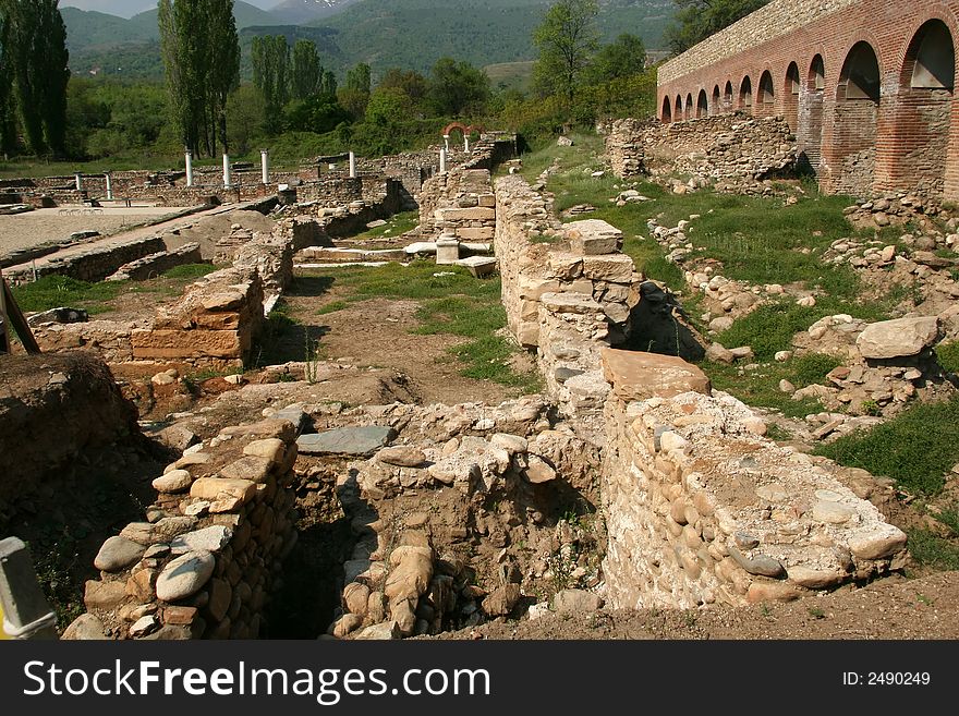 Ruins of the ancient city Heraclea, Landmark in Macedonia.