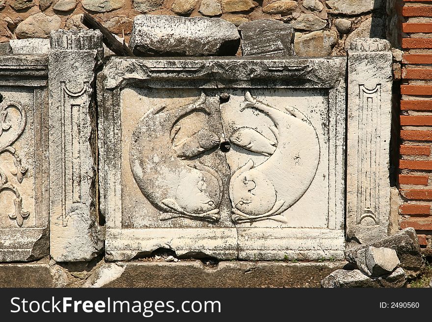 Texture, Fragment of the ancient column in Heraclea - Bitola, Macedonia