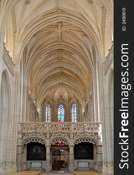 The Brou Monastery (France) was built between 1505 and 1536 by Margaret of Austria. The church is flamboyant Gothic in style. This monastery has 3 cloisters with high and low galleries. The Brou Monastery (France) was built between 1505 and 1536 by Margaret of Austria. The church is flamboyant Gothic in style. This monastery has 3 cloisters with high and low galleries.