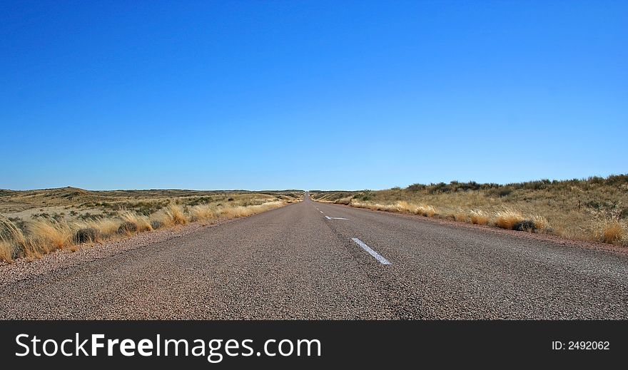 Endless highway with blue sky. Endless highway with blue sky