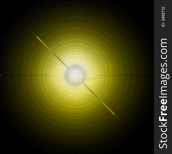 A computer generated solar object with black background