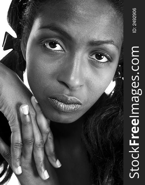 A african woman model portrait taken in the studio. A african woman model portrait taken in the studio