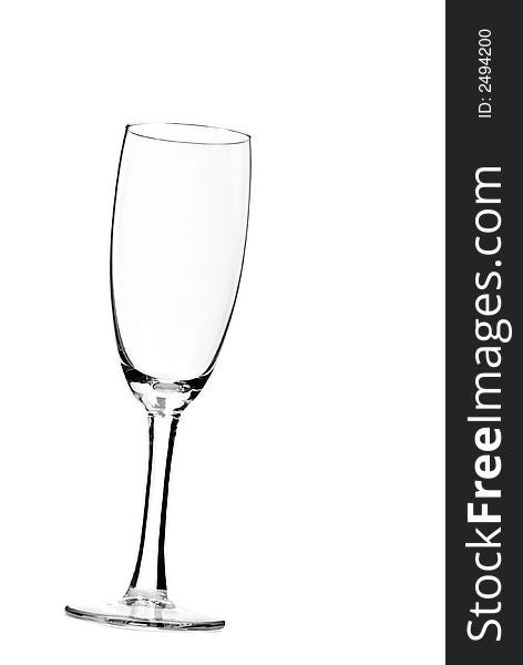 One single wineglass isolated over white