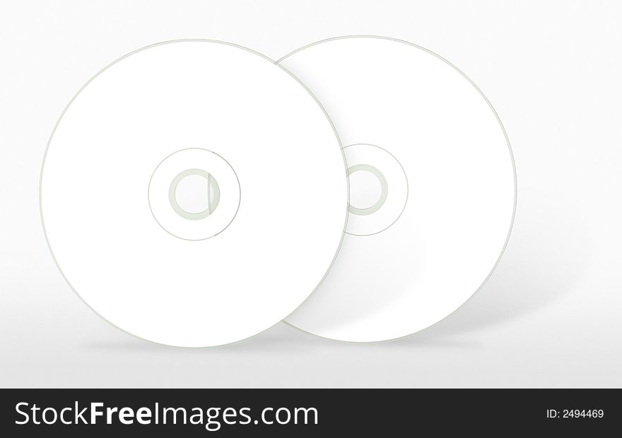Two blank compact disc. (with clipping path). Two blank compact disc. (with clipping path)