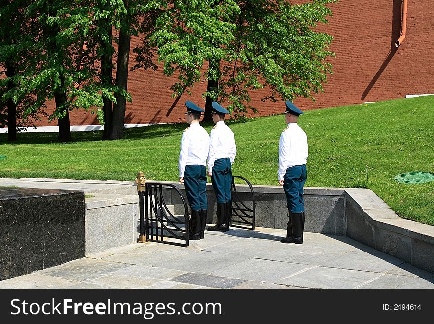 Guards of honour in Moscow Kremlin, Russia