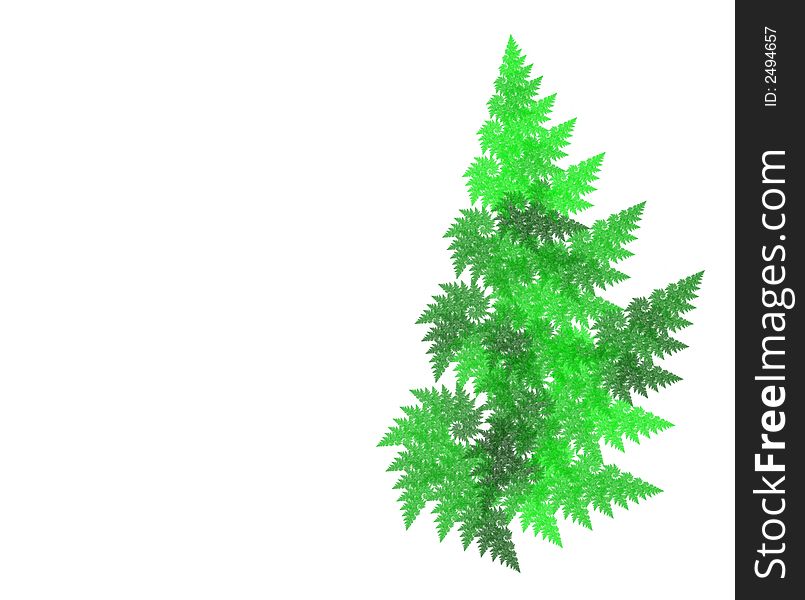 Isolated high res fractal, abstrat tree, plenty of copy space at left side. Isolated high res fractal, abstrat tree, plenty of copy space at left side