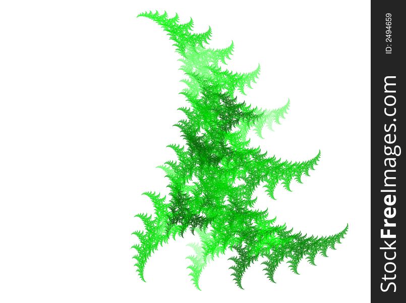 Isolated high res fractal, abstrat tree, plenty of copy space at left side. Isolated high res fractal, abstrat tree, plenty of copy space at left side