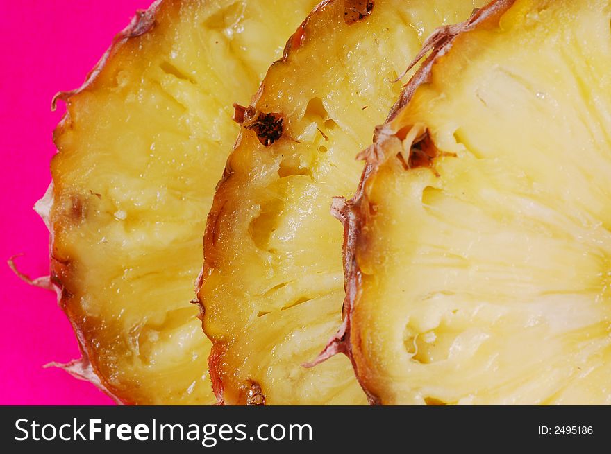 Brigh tasty fresh pineapple slices