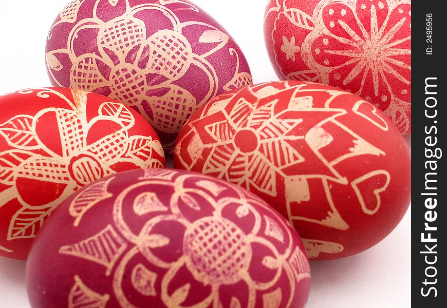 Isolated close-up of colorful easter eggs. Isolated close-up of colorful easter eggs.