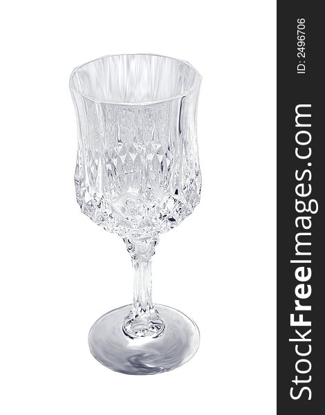 An empty water glass isolated over white