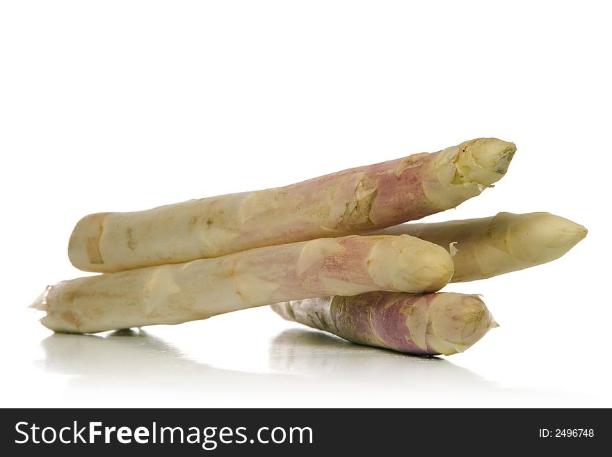 White asparagus isolated over white background