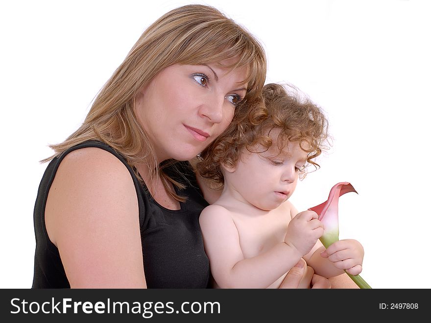 Portrait of mom and daughter, family concept. Portrait of mom and daughter, family concept