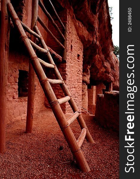 Ladder at cliff dwellings
