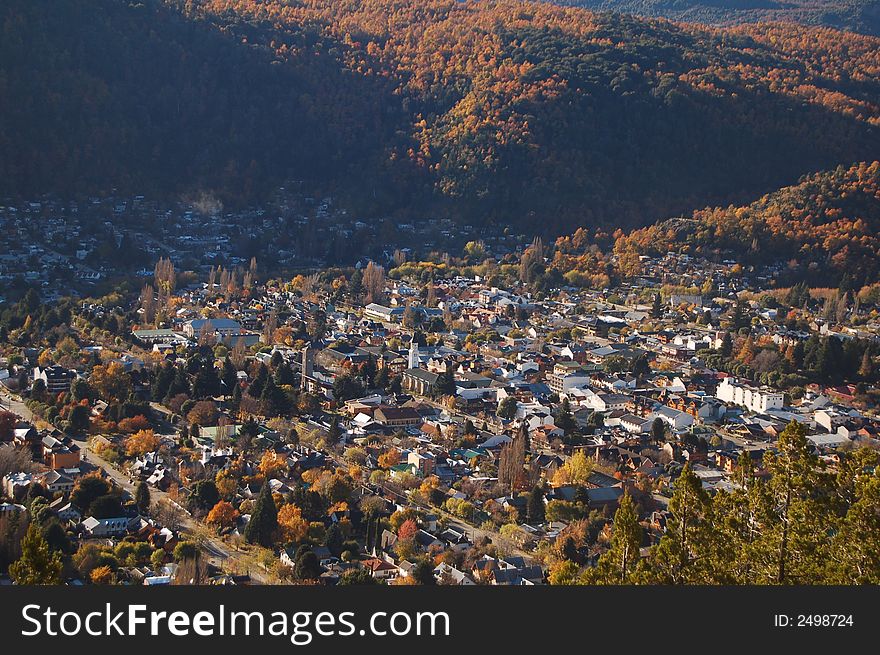 Overview of mountain town