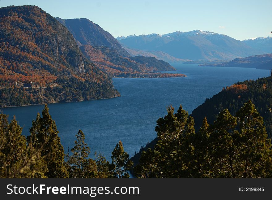 Indian summer at Lake Lacar near San Martin de los Andes, Patagonia, Argentina. Indian summer at Lake Lacar near San Martin de los Andes, Patagonia, Argentina