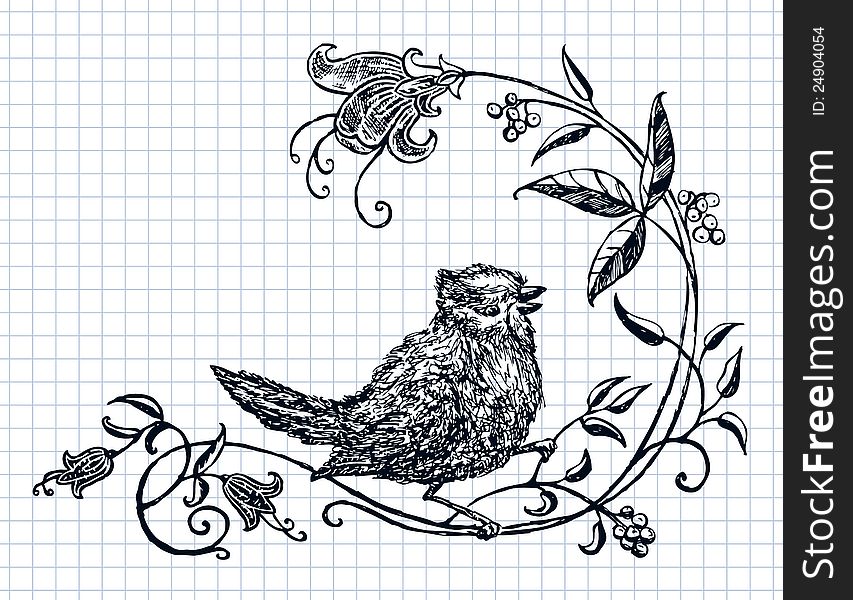 Bird and flower