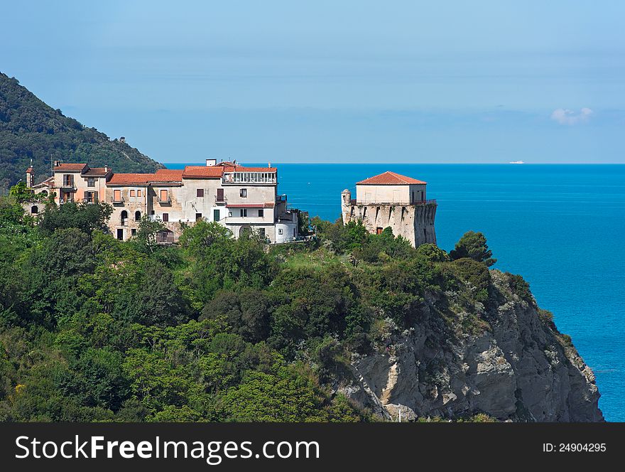 Houses on the coast of Cilento. Houses on the coast of Cilento