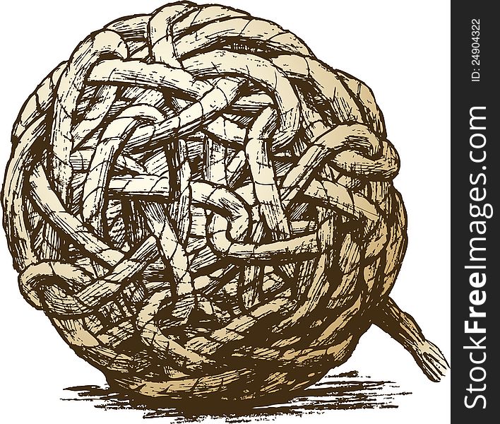 Vector image of a hank of rope.