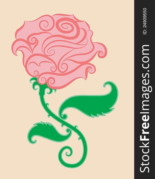 Flower drawing with curl ornament decoration for tattoo design. Flower drawing with curl ornament decoration for tattoo design