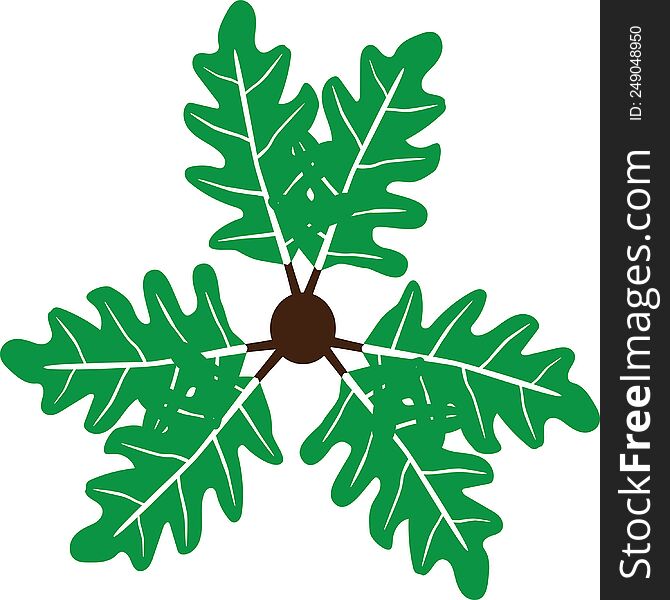 Green Leaf Pattern Illustration Drawing Christmas Art