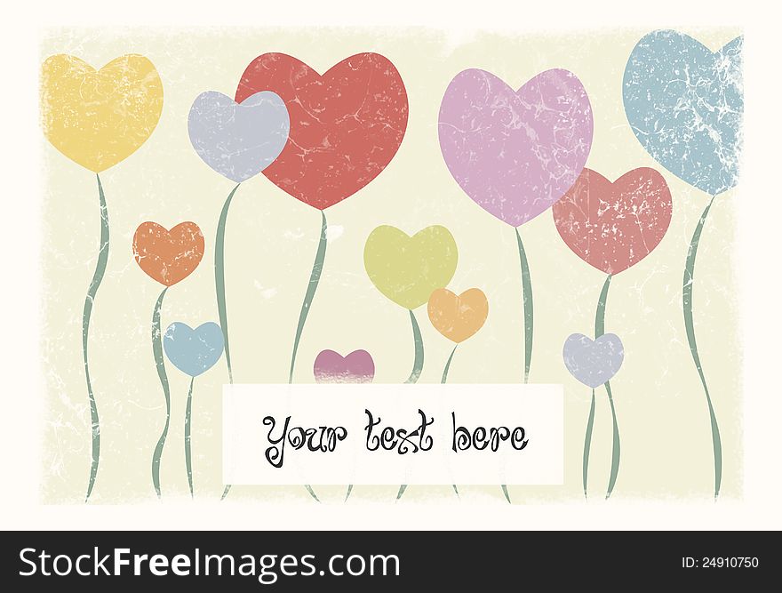 Background with flowers of heart and a empty space to write your own text. Background with flowers of heart and a empty space to write your own text