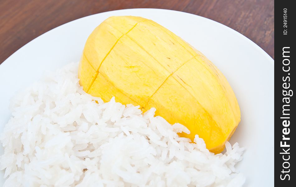 The mango on white Plate