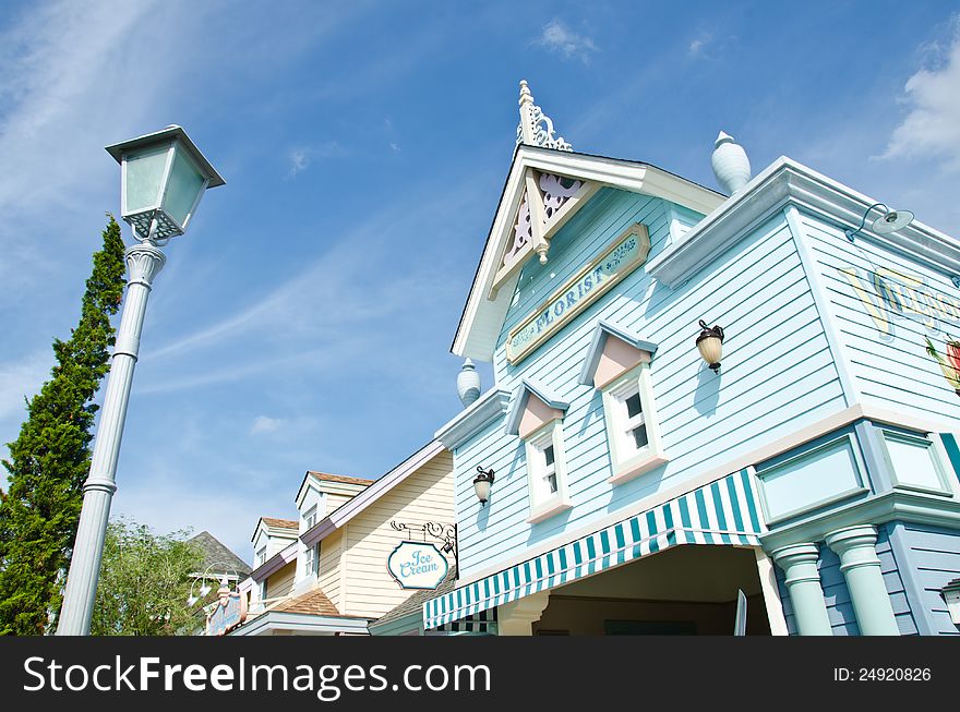 Colorful old house European style. Colorful old house European style.