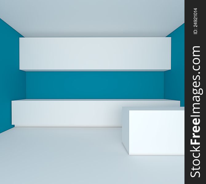 Empty interior design for kitchen room with blue wall. Empty interior design for kitchen room with blue wall.