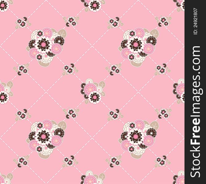 Delicate pink seamless background with flower. Delicate pink seamless background with flower