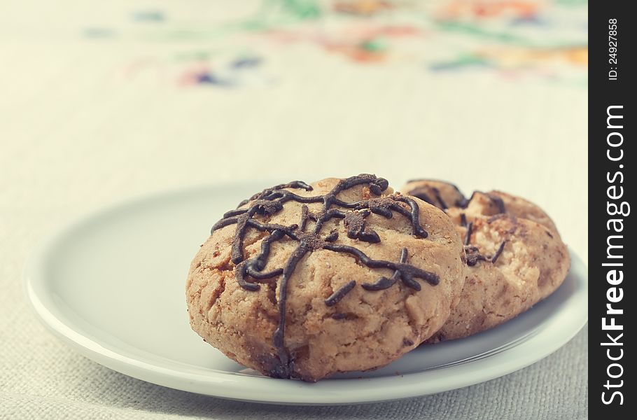 Close up of Chunky Chocolate Chip Cookie